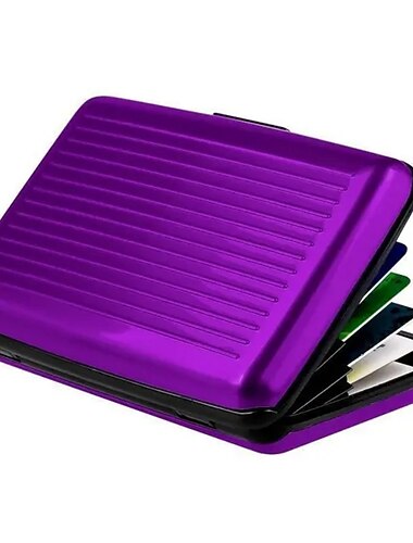 Porte-carte bancaire en aluminium, étui rigide bloquant, portefeuille solide pour carte de crédit, balayage anti-rfid, protection du porte-carte