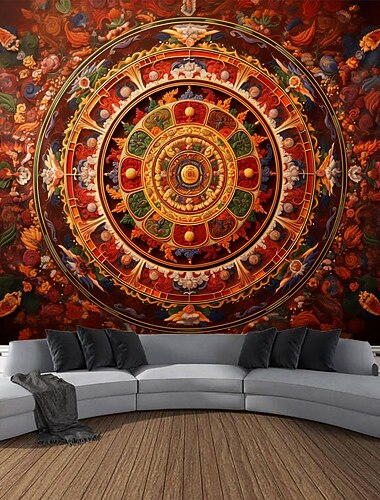 Indischer Mandala-Hängeteppich, Wandkunst, großer Wandteppich, Wanddekoration, Fotografie, Hintergrund, Decke, Vorhang, Zuhause, Schlafzimmer, Wohnzimmer, Dekoration