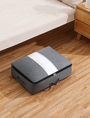 Sac de rangement pour fond de lit, sac de rangement pour couettes et vêtements avec fenêtre transparente, sac de rangement pliable de grande capacité pour garde-robe