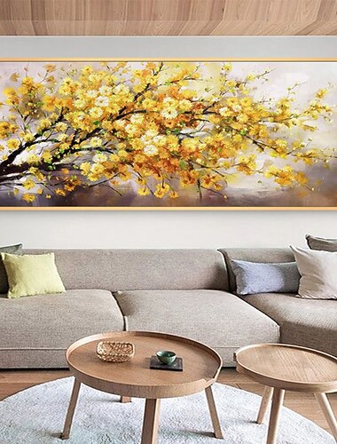 handgemachte ölgemälde leinwand wandkunst dekoration abstrakte pflanzenmalerei goldener baum für wohnkultur gerollte rahmenlose ungedehnte malerei