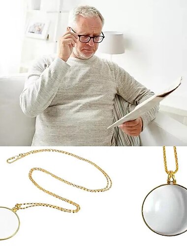 decoratieve monocle ketting met 5x vergrootglas vergrootglas hanger goud verzilverde ketting voor vrouwen sieraden cadeau