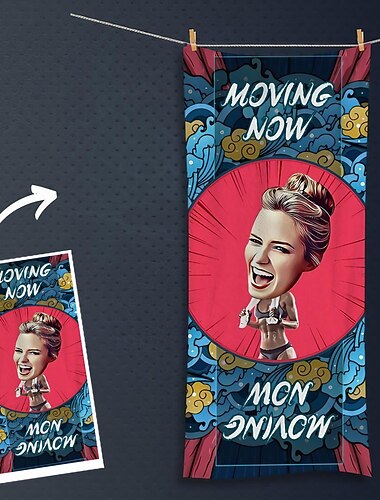 Tilpasset dobbelt-sidet fløjlstrykt håndklæde (enkelt-sidet trykning) personliggjort valentinsdag gave tilpasset