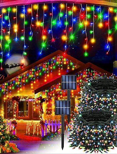 7m 12m 20m Lysslynger Juleiskellys 30/50/100/200/300/500/1000 LED EL Varm hvit Kjølig hvit Blå Kreative strenglys Halloween Solar Ferie 5 V