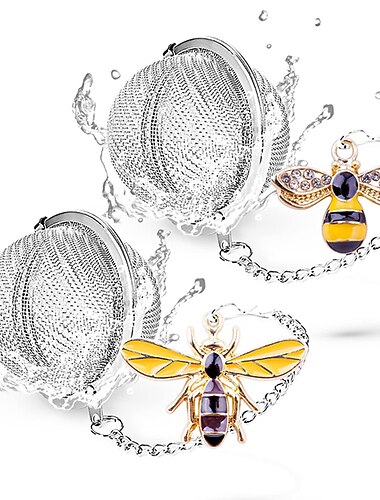 2 szt. zaparzacz do herbaty sypki zaparzacz do herbaty ze stali nierdzewnej z drobnymi oczkami zaparzacze do herbaty luzem liściaste uroczy wisiorek dyfuzor do herbaty z pszczołą miodną & Sitko do