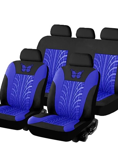 5 posti coprisedili per auto set completo coprisedili per auto completamente circondati interni auto lavabili traspiranti comodi coprisedili per auto ricamati con motivo a farfalla