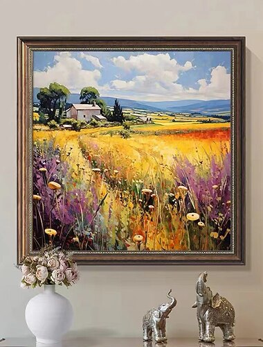 Confecționat Manual Hang-pictate pictură în ulei Pictat manual Pătrat Abstract Peisaj Modern Fără a cadru interior