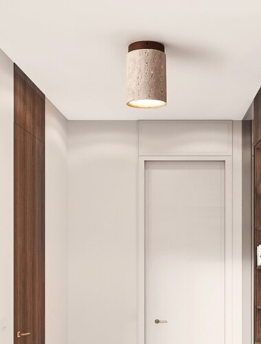 Lampa sufitowa kamienna oprawa sufitowa do montażu podtynkowego do sypialni salon przedpokój kuchnia, nowoczesna lampa bębnowa blisko sufitu 110-240v