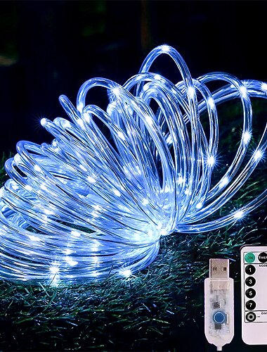 1 ks vánoční světlo USB trubice vnitřní a venkovní nádvoří svatební slavnostní dekorace řetězové světlo 7m-50led/12m-100led/20m-200led/30m-300led