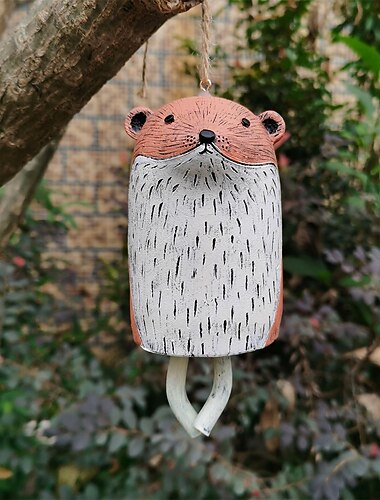 Belos sinos de vento de animais rústicos, boho, decoração artesanal de jardim, presente, decoração de animais em resina, idéias de presente, decoração de jardim, presente exclusivo, 1 peça