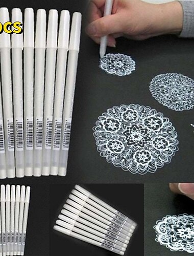 3 Stück Marker, Textmarker, weiße Marker, weißer Gelstift für Kunstmarker, Comic-Zeichenzubehör