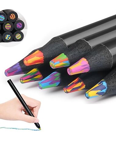 8 kpl sateenkaarikynät värikynät sekoitettu ydin värikynät puu sekoitettu värit värikynät piirustustarvikkeisiin värittämiseen luonnosteluun