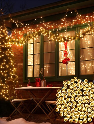 1db napelemes kültéri lámpafüzér lámpa, kültéri atmoszféra lámpák, díszfüzér, kerti lámpa, ünnepi világítás, éjszakai lámpa, 8 üzemmód, karácsonyra, halloweenre, valentin napra, erkély dekoráció