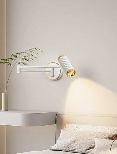 imodern wandkandelaar armzwaai wandlamp, nachtkastje wandlamp slaapkamer licht luxe moderne minimalistische studie lezen roterende telescopische opvouwbare rocker wandlamp 110-240v