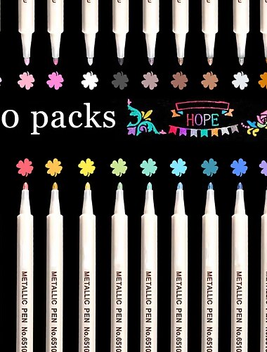 10/20 kolorów metaliczne pisaki do farby na szkło malowanie kamieni kamień diy tworzenie kartek plastikowa ceramika drewno metalowa powierzchnia idealna do dekoracji wielkanocnych