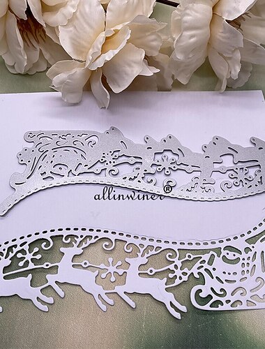 1pc santa deer sanie granicy wykrojniki do metalu szablony wycinane dla majsterkowiczów scrapbooking album papierowa karta tłoczenie