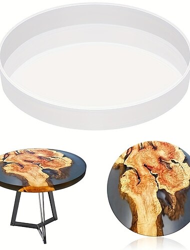 Oversize Resin Table Mold 14 Inch Round Silicone Epoxy Resin Molds For River Table DIY CraftsCutting Board Desktop Decoration