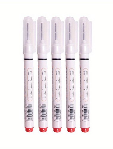 5 unids/set punta extendida 20 mm rojo negro azul blanco tinta verde marcadores de cabeza larga baño carpintería decoración metal plástico madera multifuncional escritura agujero profundo rotuladores