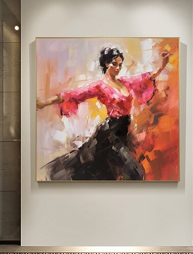 Hiszpański tancerz obraz olejny ręcznie malowany wysokiej jakości tancerz flamenco obraz olejny na płótnie do dekoracji ścian bez ramki