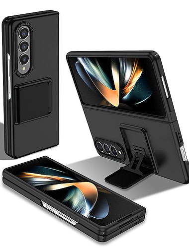 telefoon hoesje Voor Samsung Galaxy Z-vouw 7 Z-vouw 6 Z Fold 5 Z Fold 4 Z Fold 3 Achterkant met standaard Standaard Mat mat Effen Kleur TPU