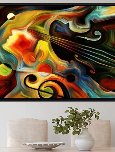 Toile d'art mural abstrait, imprimés et affiches d'esprit de violon, images abstraites, peinture décorative en tissu pour salon, images sans cadre