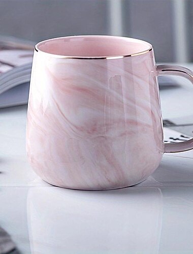 Taza de café aislada con diseño de mármol nórdico, con borde dorado, taza de cerámica creativa para parejas, 1 ud.