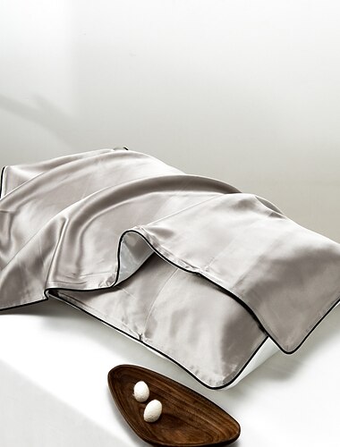 Taie d'oreiller 100 % soie de mûrier pour la santé des cheveux et de la peau, housse de coussin en soie de luxe douce et lisse, taie d'oreiller en soie naturelle 16 momme, fermeture d'enveloppe, 1