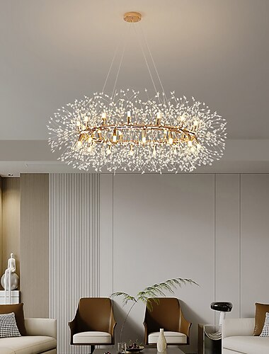 נברשת קריסטל זיקוקים מודרנית, נברשת שן הארי ספוטניק, תאורת תליון כרום 60/80 למדרגות מסעדה מטבח פינת אוכל חדר שינה סלון