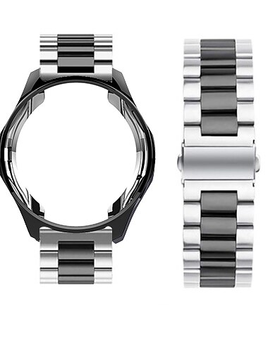 Cinturino per orologio  per Samsung Galaxy Watch 6 5 4 40/44mm Watch 6 Classic 43/47mm Watch 5 Pro 45mm Watch 4 Classic 42/46mm 3 41mm Acciaio inossidabile Sostituzione Cinghia con caso Cinturino