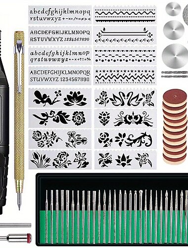 kaiverrustyökalusarja monitoiminen sähköinen johdollinen mikrokaivertaja etsaus kynä tee itse pyörivä työkalu koruille lasi puu metalli keraaminen muovi (yhdysvaltalainen malli)