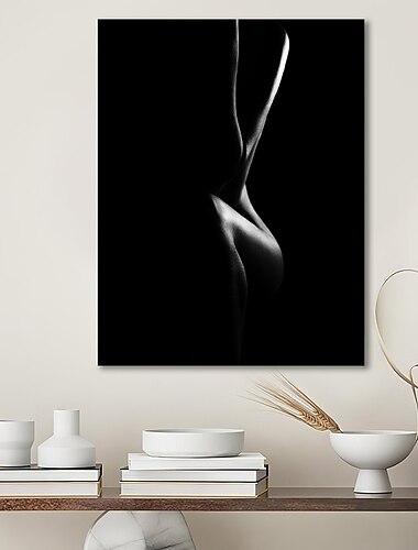 People Wall Art Canvas Black and White Sexy Woman Back Poster Prints and Posters  Pictures Decorative Fabric Painting For Living Room Pictures No Frame
