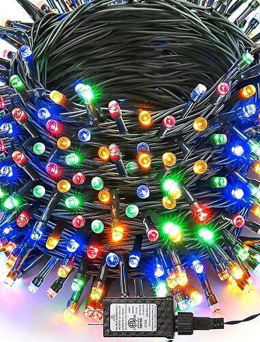 LED pohádková světla, vodotěsná venkovní a vnitřní světla s 8 režimy, zapojení vánočních stromečků pro sváteční svatební dekorace