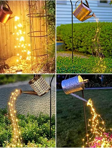 Solar watervalverlichting, waterdichte solar kerstverlichting voor buiten, 100led tuintent lichtsnoer voor kerstvakantiefeestversieringen