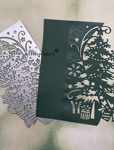 1 x Weihnachtsbaum-Geschenkrahmen, Metall-Stanzformen, Schablonen für DIY, Scrapbooking, dekorative Prägung, Handwerk, Stanzschablone