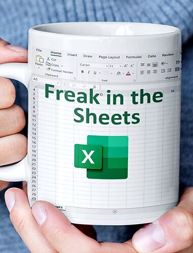 freak in the sheet excel tasse à café, feuille de calcul drôle excel mug grands cadeaux pour les collègues, les amis comptables, et plus encore, cadeaux de Noël