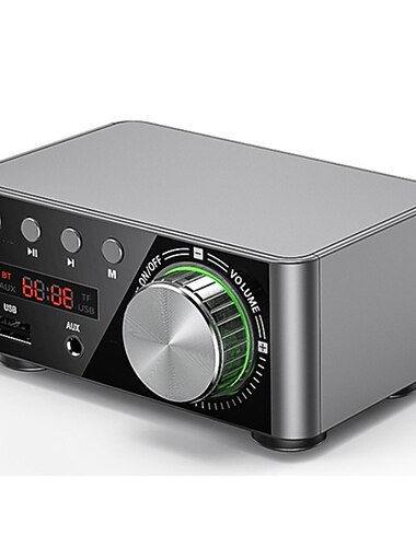 Amplificador Digital Mini Bluetooth de 50WX2 Placa de Amplificador bluetooth TPA3116 Receptor Estéreo Amplificador de Audio para Casa y Coche de 12V Reproductor de Música USB U-disk TF. Regalo para