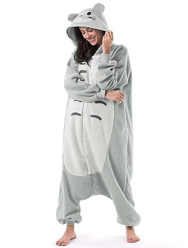  Adulte Pyjama Kigurumi Tenues de nuit Camouflage Chat Totoro Animal Mosaique Combinaison de Pyjamas Pyjamas Deguisement drole polaire Cosplay Pour Homme Femme Hommes Noel Pyjamas Animale Dessin anime
