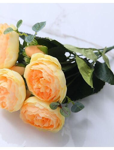 1 stk kunstig blomsterstængel, silkepæon, kunstig blomsterbuket, falske blomster til hjemmet bryllup dekoration mors dag gaver fødselsdagsgaver