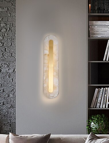 Aplique de pared interior de alta calidad, mármol de cobre, diseño minimalista, aplique de pared, aplique decorativo para dormitorio, sala de estar, luces de pared de fondo 110-240v