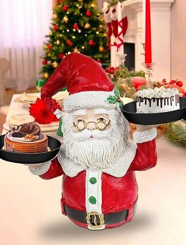 weihnachtsschmuck dekorationen alter mann tablett schneemann snack halter harz handwerk ornament home party dekorativ