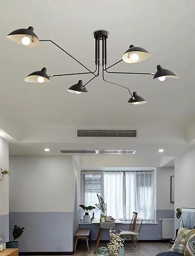 3 lumières 6 lumières 185/230 cm Conception de Spoutnik Conception de cluster Lampe suspendue Métal Style artistique Le style rétro Spoutnik Finitions Peintes Noir Rétro Vintage Moderne 110-120V