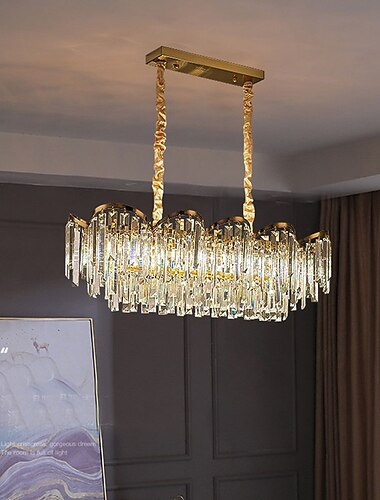 נברשות לד יוקרה מודרנית, קריסטל זהב 60/80 ס"מ לפנים הבית מטבח חדר שינה k9 מנורת קריסטל אור 110-240v