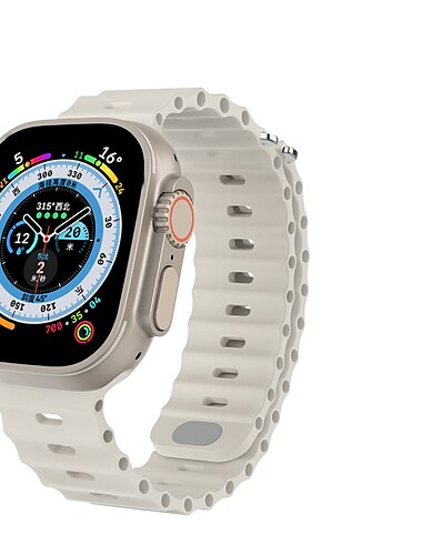 Banda oceanica Compatibile con Cinturino dell'Apple Watch 38mm 40mm 41mm 42mm 44mm 45mm 49mm Impermeabile Regolabili Donne Uomini Silicone Cinturino di ricambio per iwatch Series Ultra 8 7 6 5 4 3 2