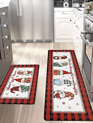 décorations de noël tapis de sol tapis de cuisine absorption d'eau absorption d'huile tapis de sol de cuisine 1 pièce décoration de vacances tapis de sol paillasson pour entrer dans les ménages