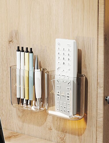 Wandmontierter Fernbedienungshalter, transparenter Fernbedienungshalter, praktischer Medien-Organizer, Wandhalterung, Organizer, Regal