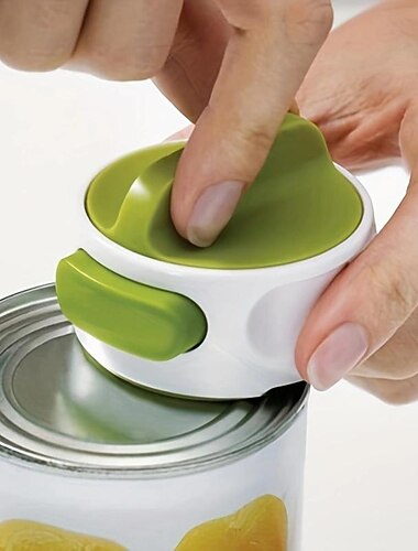 1 pieza, novedad abrelatas abridor de tarros removedor de tapa ayuda artritis manos débiles y personas mayores accesorios manual compacto abrelatas fácil liberación de giro portátil ahorro de espacio,