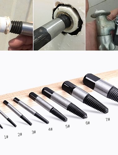 Set di estrattori di viti danneggiate e svitate da 5/6/8 pezzi, estrattori di bulloni rotti e set di rimozione di tubi dell'acqua rotti, kit di utensili per la rimozione a spirale per la mano sinistra con custodia