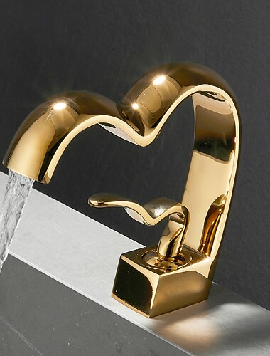 Fürdőszoba mosogató csaptelep - Vízesés Galvanizált Három lyukas Egy fogantyú egy lyukkalBath Taps