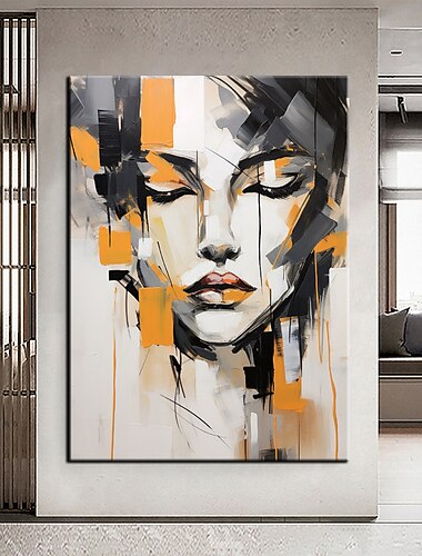 100 % grand tableau d'art mural peint à la main - Peinture abstraite texturée - Peinture de femme - Peinture de texture orange - Peinture abstraite - Art mural texturé - Décoration de la maison - Prêt