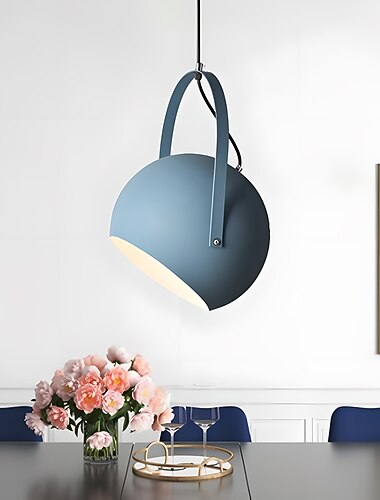 lampada a sospensione in stile moderno, lampadario a testa singola con vite e27, paralume in alluminio artistico con personalità creativa, apparecchi di illuminazione per la decorazione del soggiorno