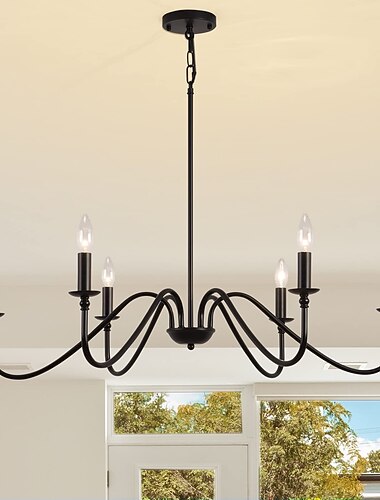 88 cm LED ペンダント ライト 6 ライト キャンドル スタイル 工業用アイアン ダイニング ルーム、リビング ルーム、キッチン用 ブラック モダン トラディショナル / クラシック 220-240v